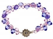 Purple Bicone Pendant Bracelet