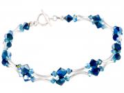 Metallic Blue Tube Bracelet