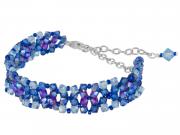 Blue and Ruby Weave Bracelet