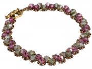 Erinite and Rose Satin Weave Bracelet