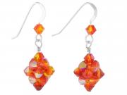 Fire Opal Beaded Bead Earrings