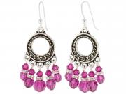 Fuchsia Hoop Earrings