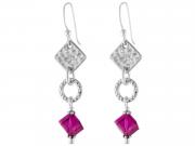 Hammered Fuchsia Earrings