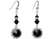 Jet Rivoli Earrings