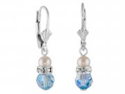 Aqua Pearl Drop Earrings