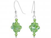 Peridot Beaded Ball Earrings