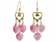 Rose Hearts Chandelier Earrings