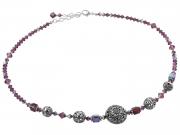 Amethyst & Bali Silver Necklace